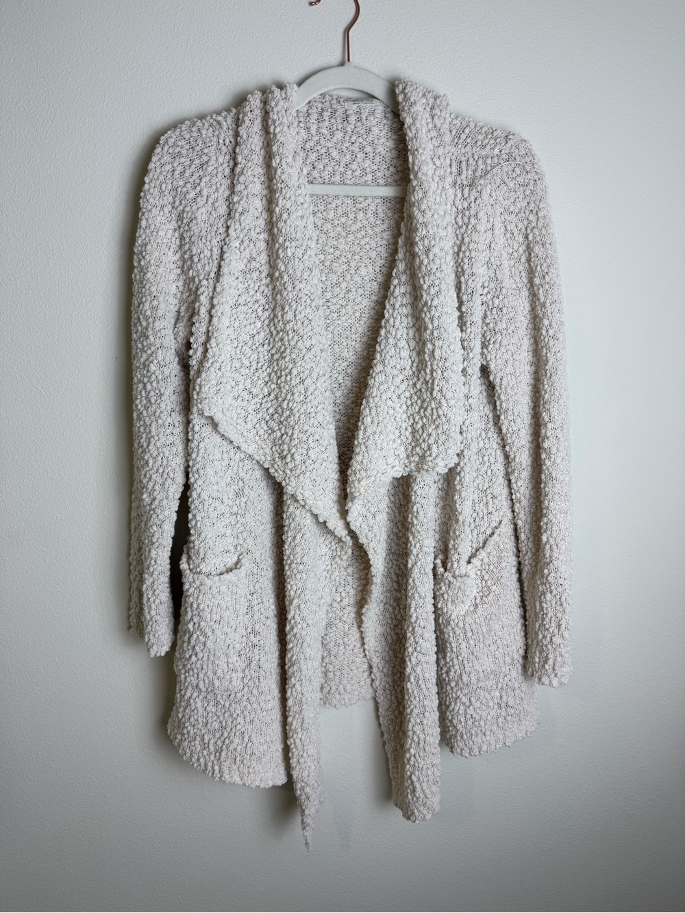 Cozy Cream Bouclé Open-Front Women's Sweater